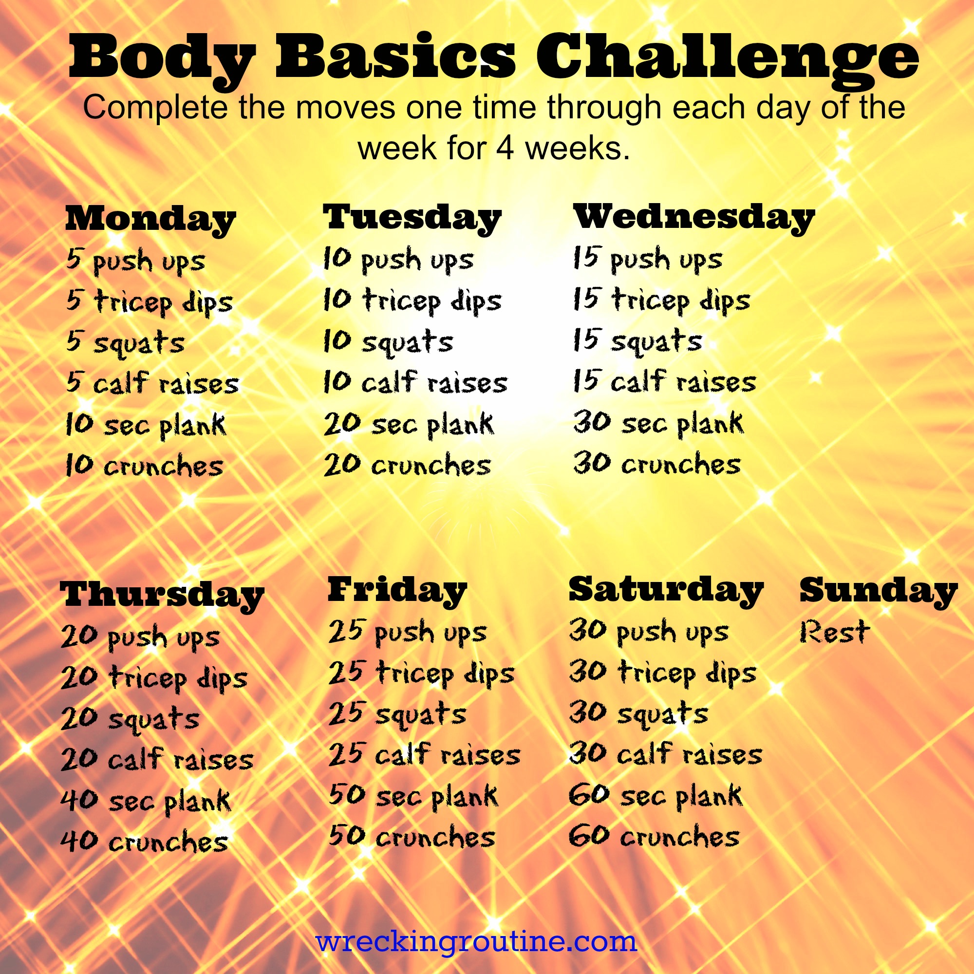 15 Minute 12 day challenge workout 