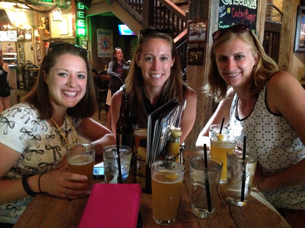 Enjoying some local brews