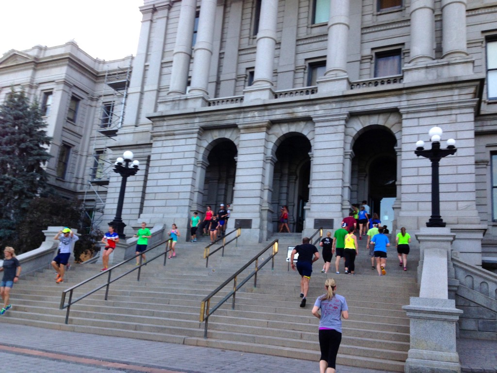 Passing the Mile High step