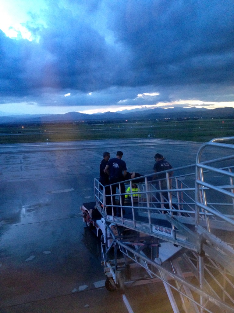 Taking the flight attendants to the hospital