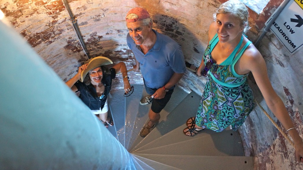 Mom, Dad, and I on the stairs