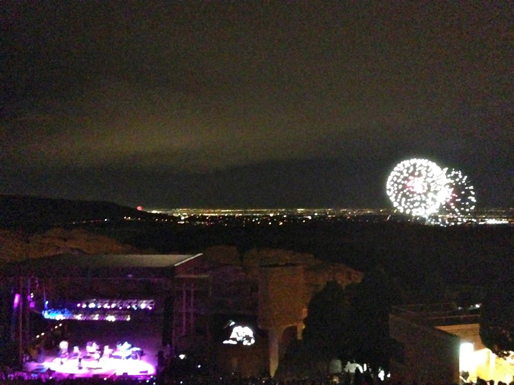 Red rocks concert and fireworks