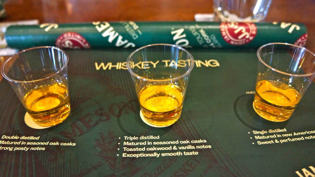 Whiskey tasting at the Jameson Distillery
