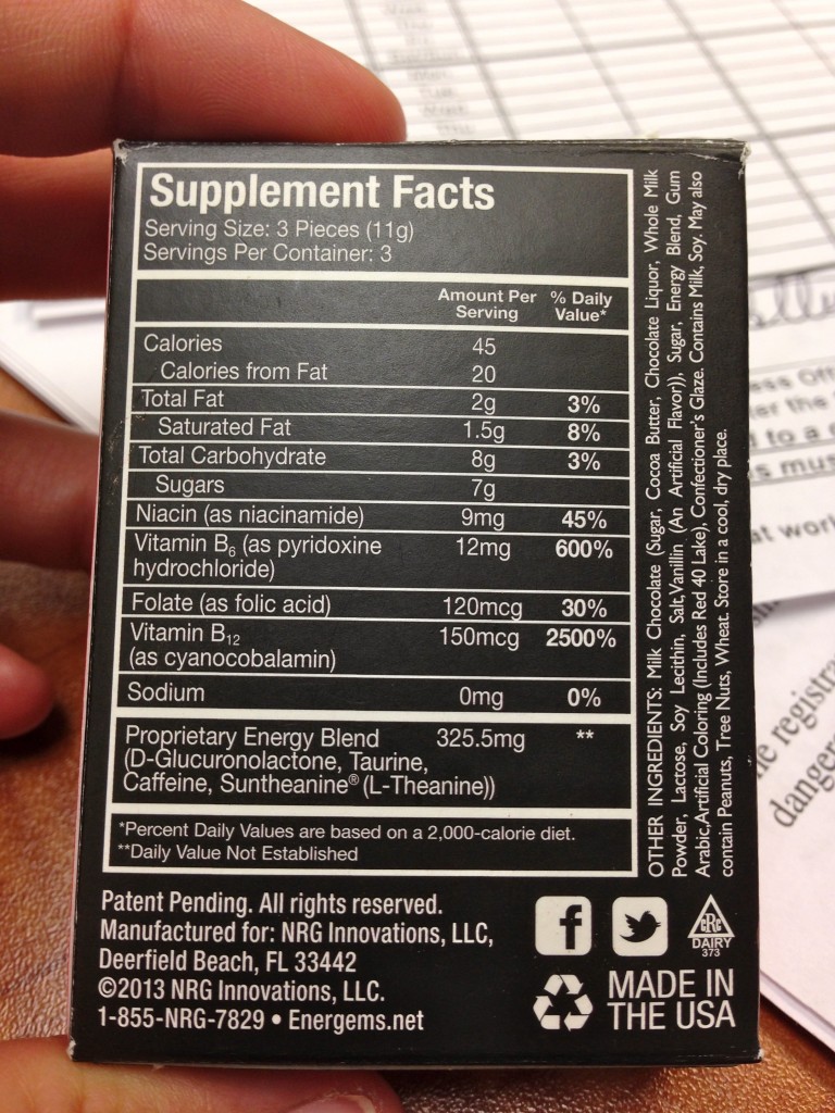 Energems ingredient list