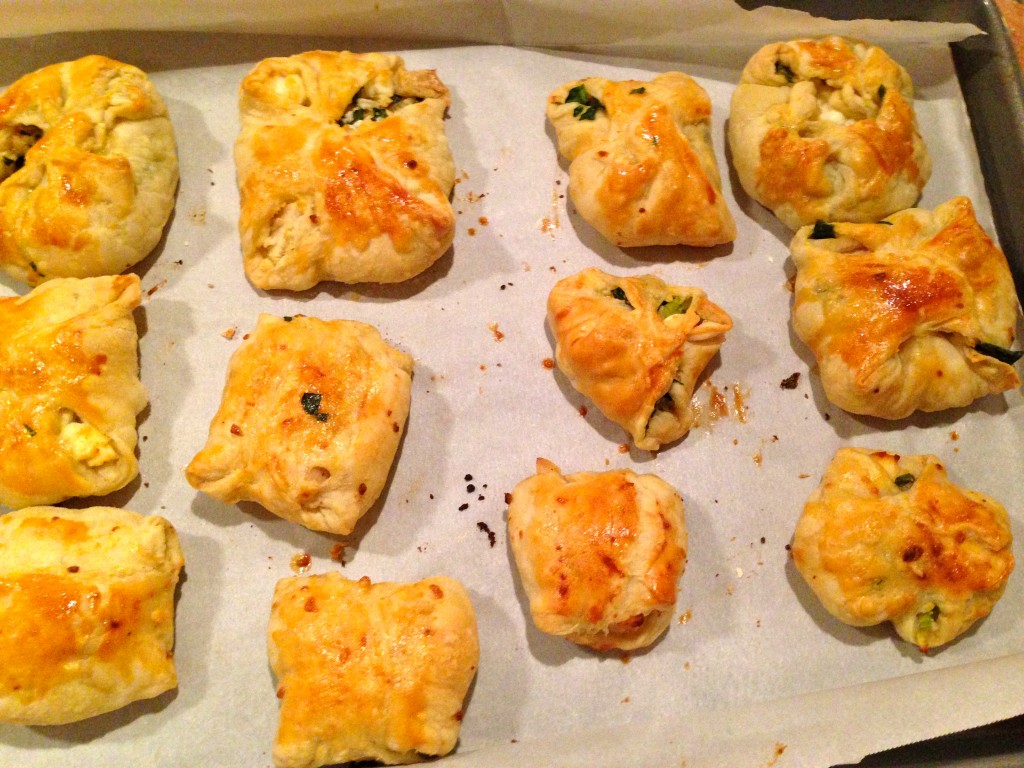 Chicken, Feta, Spinach Puffs