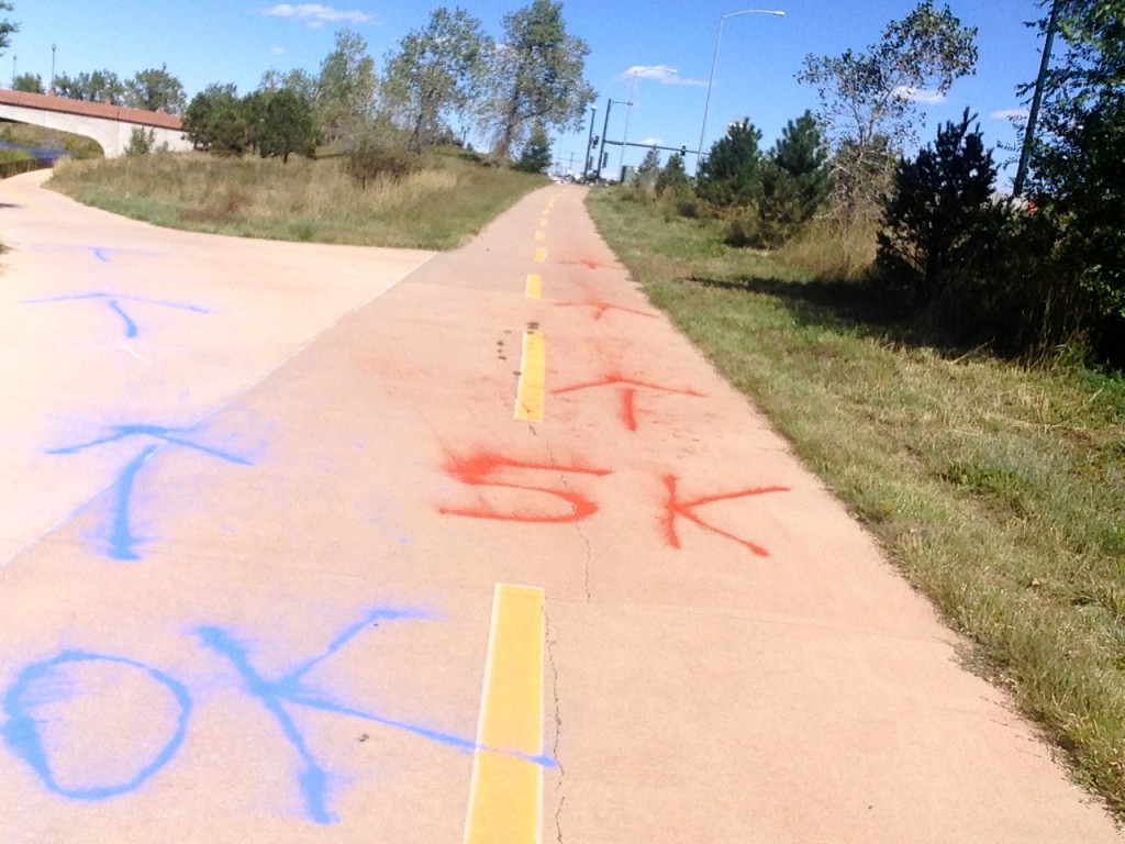 Race markings on my path