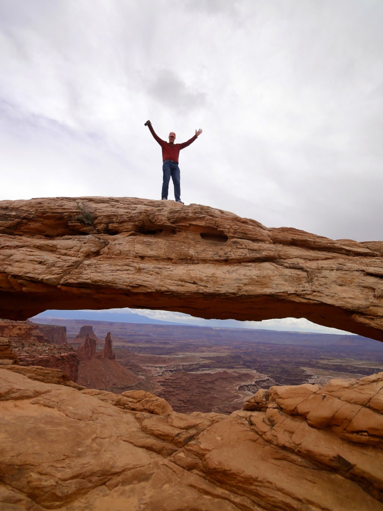 Arch climbing at Canyonlands National Park