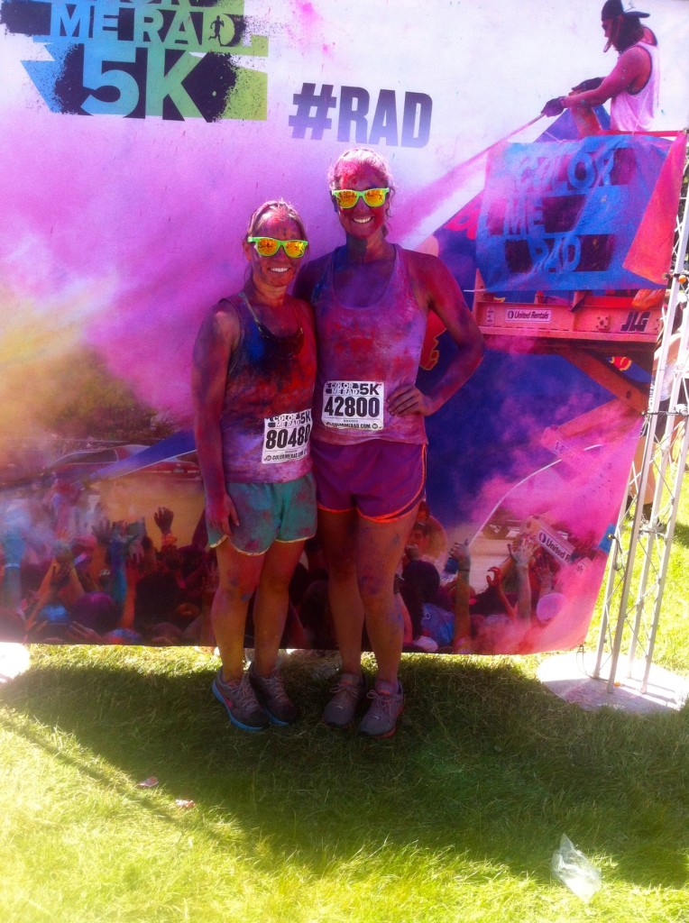 Two clients after their Color Me Rad Race!
