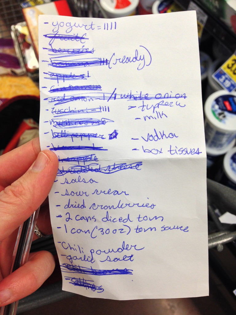 Have a list of what you want to make