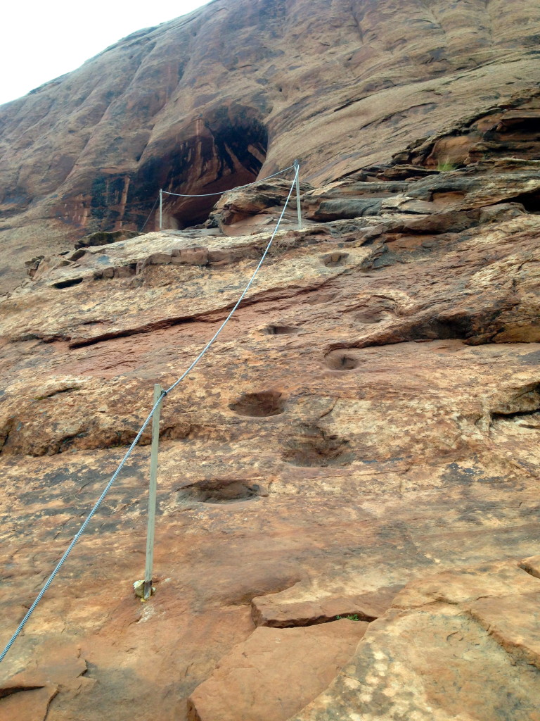 Corona Arch Trail - Cables and Foot Holds