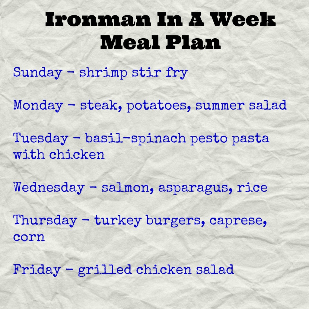 Ironman in a week - meal plan