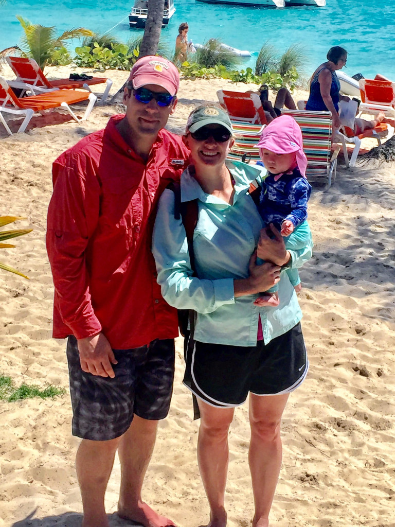 Rob, Brooke, and Zoey at Jost Van Dyke