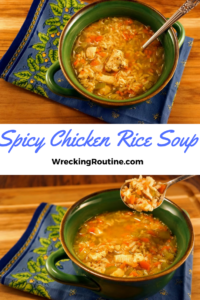 Spicy Chicken Rice Soup Pinterest image