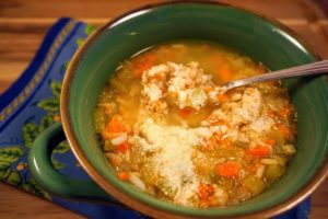 Spicy Chicken Rice Soup with parmesan