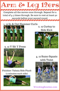 Strength workout. This full arm and leg workout is great for at home or the gym. With only 4 moves, you will be done quickly. This is a great workout for runners!