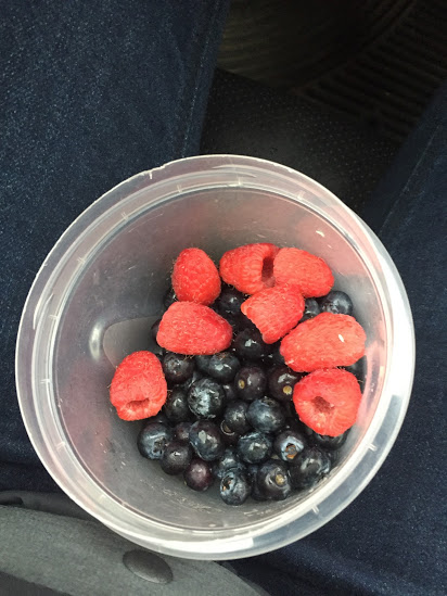 Berries for Breakfast. Blueberries and raspberries for a healthy on the go breakfast.