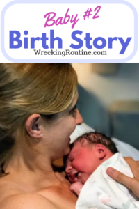 A woman with her baby on her chest after birth.