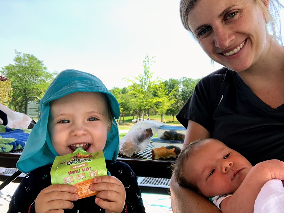 Zoey, William, Brooke at the Splash Pad