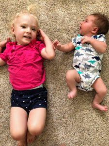 Zoey and William on the Floour - 2 weeks old