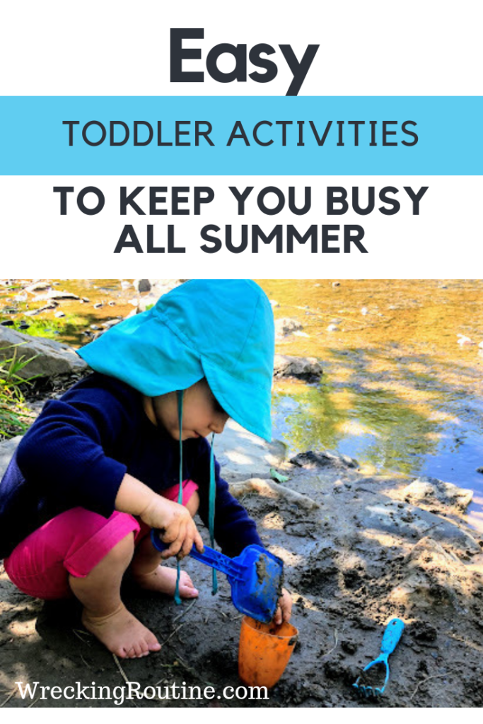 These easy toddler activities will keep your little one busy all summer. With a quick trip to the dollar store, you will have everything you need for a fun filled season.