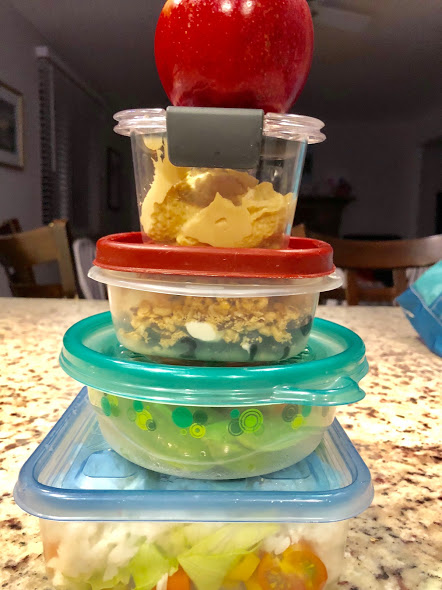 Food containers packed for work