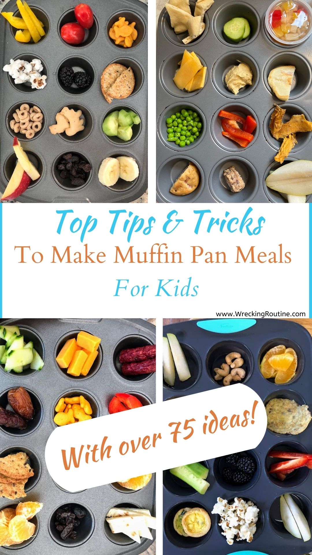 Muffin Pan Meal pin image with 4 example trays