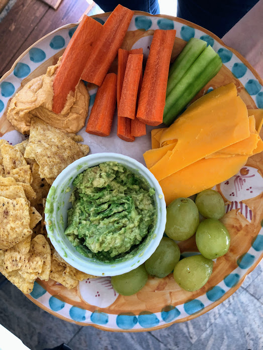 Boosted guacamole on a snack plate