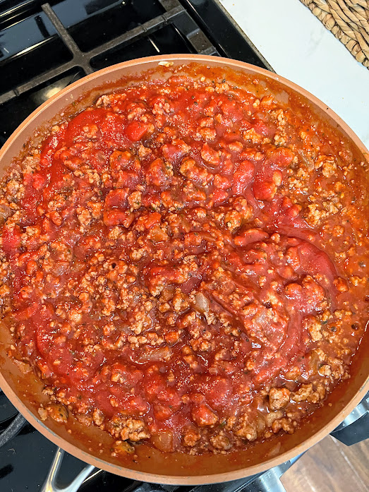 pasta sauce with ground turkey and vegetables