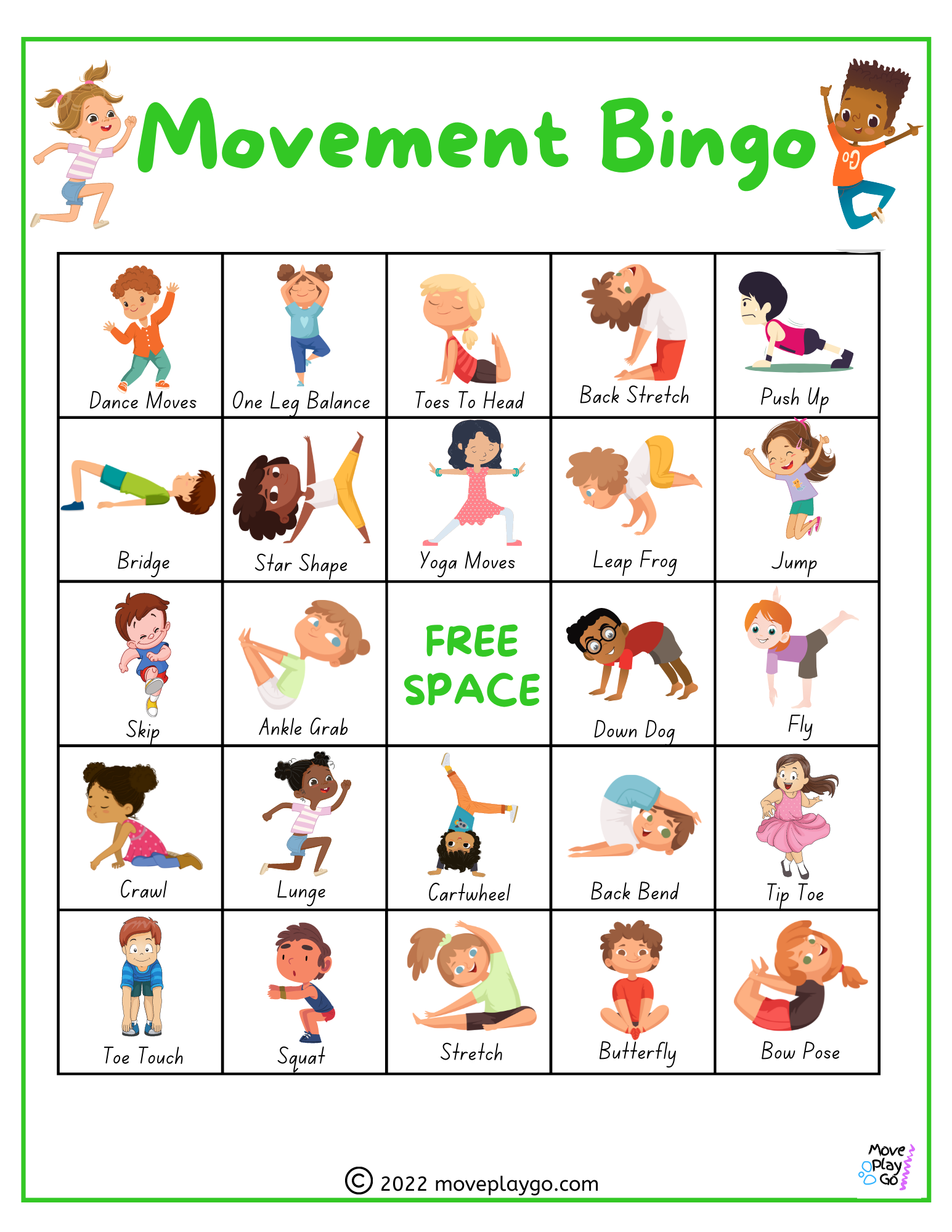 year in review stay at home mom move play go movement bingo
